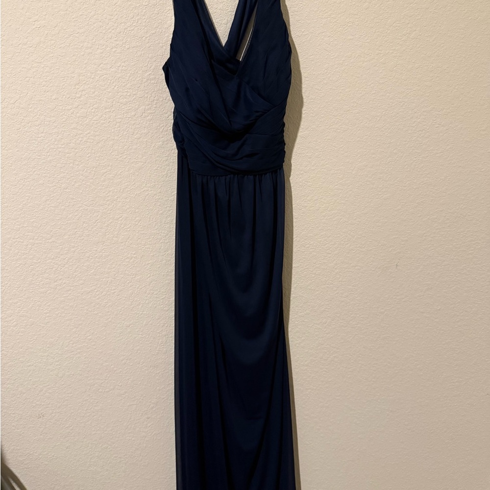 David's Bridal Deep Blue Maxi Dress